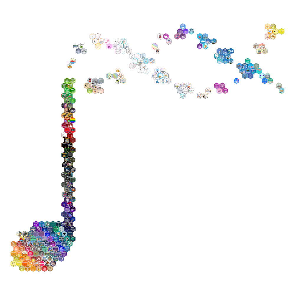 Layout of the hexwall using the musical note design